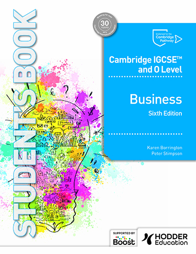 Front cover of Hodder Education Cambridge IGCSE Business 6th edition Students Book