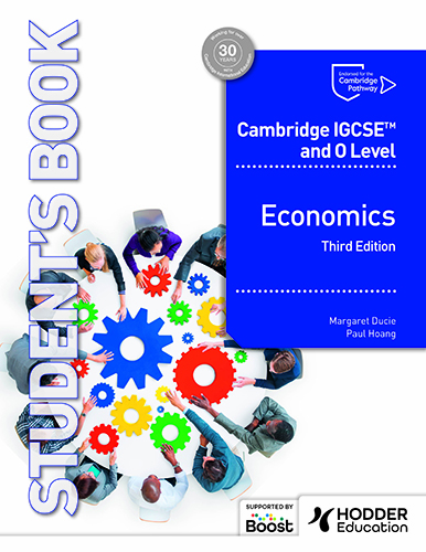 Front cover of Hodder Education Cambridge IGCSE Economics 3rd edition Student’s Book