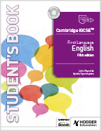 Front cover of Hodder Education Cambridge IGCSE First Language English 5th edition Student’s Book