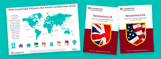 University recognition brochure front covers and the Cambridge Pathway globe